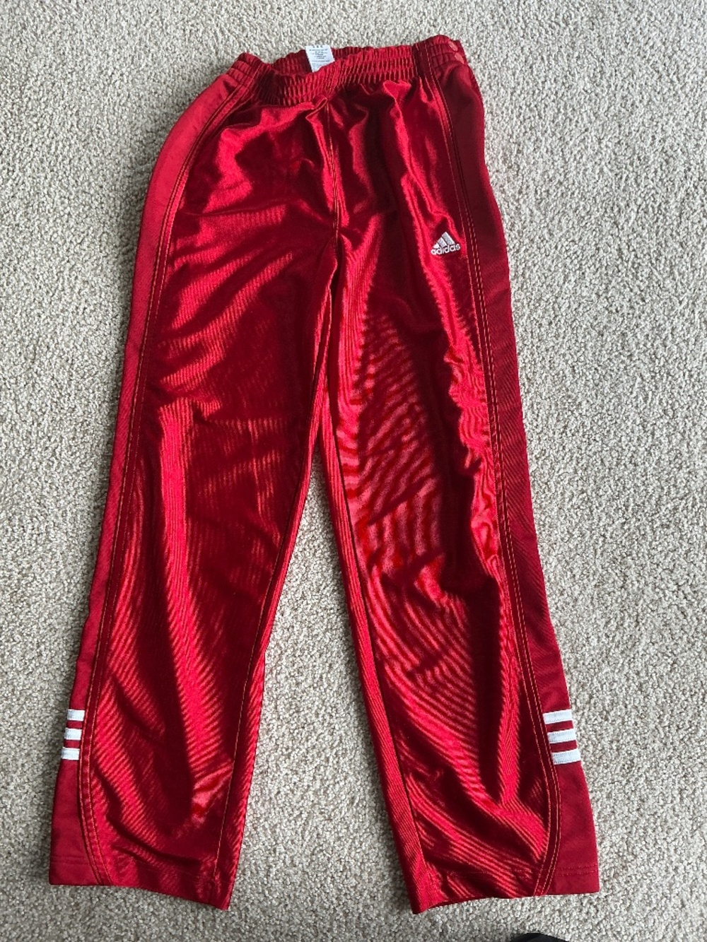 Adidas Kids Large Red Breakaway Snap Pants Basketball Warm Up